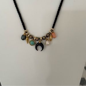 Lizzie Fortunato Necklace. Pearl, Horn & Coral Adjustable Necklace.